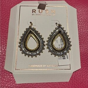 Gold and Silver Teardrop Earrings